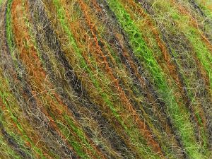 Fiber Content 36% Polyamide, 31% Extrafine Merino Wool, 30% Baby Alpaca, 3% Elastan, Orange, Brand Ice Yarns, Grey, Green Shades, fnt2-78731 